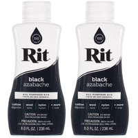 Rit Dye Multi-Purpose Liquid 8 Oz. | Great For Clothing, Accessories, Dcor, And Much More | 2-Pack, Black