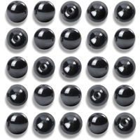 Nitopupu 100Pcs 10Mm Natural Smooth Black Hematite Beads Round Loose Stone Beads For Jewerly Making With Crystal Stretch Cord