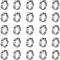 Qovydx 40Pcs 38 Single Ear Hose Clamps 304 Stainless Steel 38 Inch Pex Cinch Clamps 103Mm-128Mm Stepless Cinch Crimp Rings Pinch Clamps For Pipe Fitting Connections