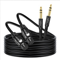 Twozoh Xlr Female To 1/4 Inch (6.35Mm) Trs Cable 1Ft 2 Pack, Quarter Inch Jack Balanced To Xlr Microphone Cable (Professional/Hifi)