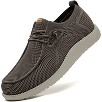 Itazero Mens Wide Walking Shoes Slip-On Loafers Shoes For Men Wide Width Khaki 17