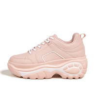 Lucky Step Women Chunky Platform Dad Colorblock White Neon Green Fuchsia Hologram Silver Casual Lace-Up Walking Sneakers(Pink, 7 B(M) Us)