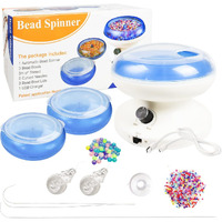 The Hobbyworker(Patented Product)Electric Bead Spinner Adjustable Speed Beading Bowl Spinner Kit Includes Beading Needles,Beading Thread,Needle Threader For Jewelry Making And Beading
