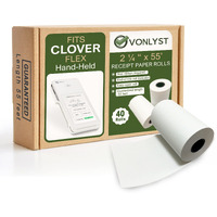 Vonlyst Thermal Paper Roll For Clover Flex Receipt Paper 2 14 X 55 (40 Rolls)