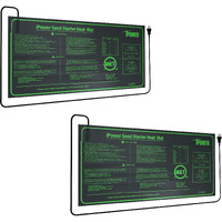 Ipower 2-Pack Durable Waterproof Seedling Heat Mat 10" X 20" Warm Hydroponic Plant Germination Starting Pad, Black