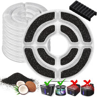 ?More Activated Carbon?8 Pack Replacement Filters For Kastty 3L Cat Water Fountain, Food Grade Water Fountain Filter For Kastty And Other Cat Water Dispensers, Made Of Activated Carbon And Pp Cotton