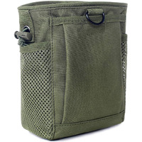 Tactical Molle Drawstring Magazine Dump Pouch, Adjustable Military Utility Belt Fanny Hip Holster Bag Outdoor Ammo Pouch (Army Green)