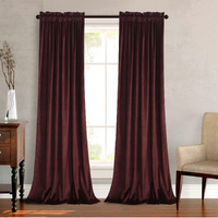 Roslynwood Ruby Wine Velvet Curtains 108 Inch For Living Room - Blackout Thermal Insulated Curtains Heat & Chill Insulated Energy Efficient Panels For French Door, 52 X 108 Inches, 2 Panels