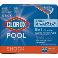 Clorox Poolspa 33512Clx Pool Shock Xtrablue (12 1-Lb Bags), 12 Pack, White