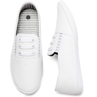 Kufeiti Women\'s Canvas Slip On Shoes Sneakers For Women Fashion Comfortable White Black Elastic Sneakers For Women (8, White, Numeric_8)