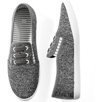 Kufeiti Women\'s Canvas Slip On Shoes Sneakers For Women Fashion Comfortable White Black Elastic Sneakers For Women (6, Deep Hemp Grey, Numeric_6)