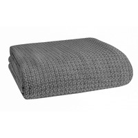 Elvana Home 100 Cotton Breathable Bed Blanket Full - Queen Size, Thermal Blankets, Perfect For Layering Any Bed For All Season, Charcoal Grey