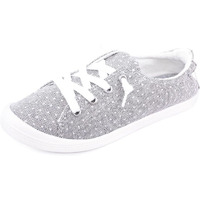 Women's Slip On Canvas Sneaker Low Top Casual Walking Shoes Classic Comfort Flat Fashion Sneakers (Grey Dot 09)