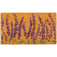 Juvale Floral Spring Coir Door Mat For Front Porch, Lavender Flower Outdoor Welcome Mat (17 X 30 Inches)