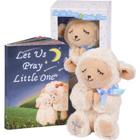 Mymatezoe Baptism Gifts For Boys, Great Christening, Dedication And Baptism Gift Set For Boys And Newborn Baby, Includes 7\" Praying Lamb Plush Toy And Let Us Pray Baby Book In Keepsake Gift Box
