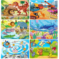 Puzzles For Kids Ages 3-5, 24 Piece Colorful Wooden Puzzles For Toddler Children Learning Educational Puzzles Toys For Boys And Girls (6 Puzzles)