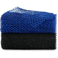 African Net Sponge, 2 Pieces African Exfoliating Net, Premium Nylon African Bathing Sponge Net, African Wash Net For Daily Back Body Scrub Scrubber Shower Net (Black, Blue)