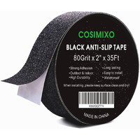 2 X 35Ft Black Heavy Duty Anti Slip Tape For Stairs Outdoorindoor Waterproof Grip Tape Safety Non Skid Roll For Stair Steps Traction Tread Staircases Non Slip Strips Cosimixo