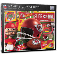 Youthefan Nfl Kansas City Chiefs Retro Series Puzzle - 500 Pieces, Large