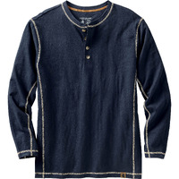 Legendary Whitetails Mens Standard Maverick Slub Henley Shirt, Navy, Large