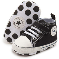 Tutoo Unisex Baby Boys Girls Star High Top Sneaker Soft Anti-Slip Sole Newborn Infant First Walkers Canvas Denim Shoes