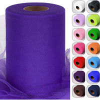 Purple Tulle Fabric Roll 6 Inch By 100 Yards (300 Feet) Sheer Tulle Netting Spool Tulle Ribbon For Tutu Skirt Gift Wrapping Wedding Baby Shower Halloween Party Decorations Diy Crafts