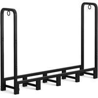 Amagabeli Garden & Home 5Ft Firewood Log Rack Outdoor Log Holder For Fireplace Heavy Duty Wood Stacker For Patio Logs Pit Storage Steel Tubular Wood Pile Rack Tool Accessories Black