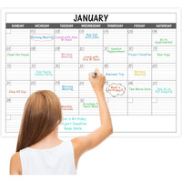 Large Dry Erase Calendar For Wall - Undated 1 Month Wall Calendar, 40\" X 30\", Erasable & Reusable Laminated Calendar With 8 Round Stickers, Great Layout Wall Calendar Dry Erase For Home, Office And School