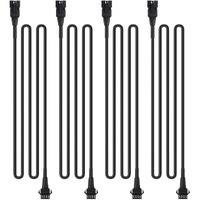 4Pcs 4-Feet Extension Cords For Underglow Rgb Led Light Strip Kits With 4-Pin Fast Locking Connectors On Motorcycles Trikes Trailers Golf Carts, Ext-4Ft