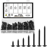 8 Screws Assortment Set 210Pcs Alloy Steel Standard Thread Truss Head Fast Self Tapping Wood Screw Black Oxide By Sg Tzh