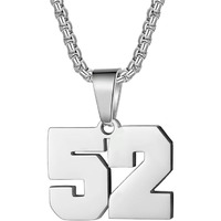 Number Necklaces Personalized Necklaces Silver Initial Number Pendant Stainless Steel Chain Movement Necklaces For Men Women (52)