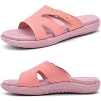 Kuailu Womens Fashion Orthotic Slides Ladies Lightweight Athletic Yoga Mat Walking Sandals Slip On Thick Cushion Recovery Slippers Sandles Comfortable Plantar Fasciitis Arch Support Pink Size 7.5