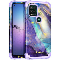 Rancase For Moto G Stylus 2021 5G Case,Three Layer Heavy Duty Shockproof Protection Hard Plastic Bumper +Soft Silicone Rubber Protective Case For Motorola Moto G Stylus 2021 5G,Purple