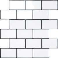Stickgoo Peel And Stick Backsplash, White Subway Tile Stick On Backsplash For Kitchen And Bathroom (Pack Of 5, Thicker Design)