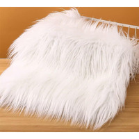 20\" X 20\" Inches White Faux Fur Fabric Square Patches For Crafts, Sewing, Costumes, Seat Pads Craft Furr