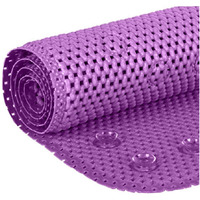 Deluxe Bathtub Mat Non Slip, Soft Foam Bath Mats For Bathroom Tub, Bathtub Mat With Drain Holes, Suction Cups- 36A X 17A - Purple