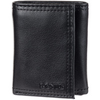 Levis Mens Trifold Wallet-Sleek And Slim Includes Id Window And Credit Card Holder, Black 01, One Size