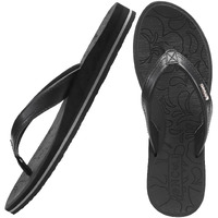 Oncai Flip Flops For Women Yoga Mat Non-Slip Womens Flip Flops Thong Sandals Summer Beach Slippers With Arch Support Lightweight Eva Sole Black Size 6.5