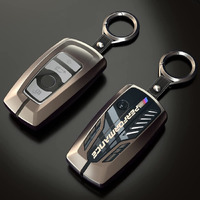 Phmnkl Alloy Car Key Case Rings Cover Holder For Bmw 1 3 5 7 Series 530 F48 X1 X2 X3 X4 X5 X6 Classic Engine Head Concept (B Style Glod)