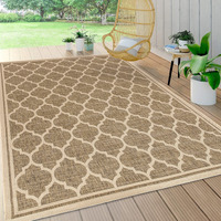 Jonathan Y Trebol Moroccan Trellis Textured Weave Indooroutdoor Brownbeige 4 Ft X 6 Ft Area-Rug, Coastal,Easy-Cleaning,Hightraffic,Livingroom,Backyard, Non Shedding (Smb109A-4)