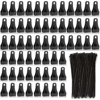 60Pcs Upgrade Large Tarp Clips Heavy Duty Lock Grip Tarp Clamps Thumb Screw Tent Clamps With 200 Pcs Zip Cable Ties For Swimming Pool Cover Awnings Outdoor Camping Caravan Canopies Car Covers