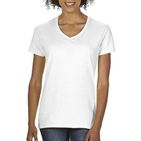 Gildan Womens Heavy Cotton V-Neck T-Shirt, 2-Pack, White, Small