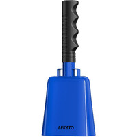 8 Steel Cow Bell, Lekato Noise Makers Cowbell With Handle For Sport Events Cheering Hand Bell For Football Games,Party, Concert, Graduations, School, Farm Ranch (Blue)