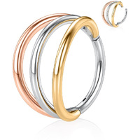 Peaklink 16G Triple Open Stacked Cartilage Earrings Hoop Conch Helix Piercing Surgical Steel Septum Nose Rings 10Mm Tragus Lobe Earrings Unisex Hoop Earrings Septum Piercing Jewelry