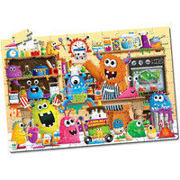 Learning Journey International Puzzle Doubles Glow In The Dark - Monsters - 100 Piece Glow In The Dark Preschool Puzzle (3 X 2 Feet) - Educational Gifts For Kids Ages 3 And Up