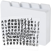 50 Pieces Index Card Guide Set Alphabet Sticker Index Card Dividers Self Adhesive Number Stickers Index Card Dividers With Tabs For Office Business Classroom Products (White, 3 X 5 Inch)