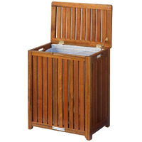 Oceanstar Solid Wood Spa Laundry Hamper 24.75 In High X 20 In Wide X 13.25 In Deep, Brown