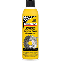 Finish Line Speed Bike Degreaser  Powerful Dry Formula For Bicycle Chains, Gears, And Disc Brakes, Turbo Spray Cleans Fast, Evaporates With No Residue, 18 Oz
