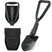 Dartmoor Mini Folding Shovel High Carbon Steel, Portable Lightweight Outdoor Tactical Survival Foldable Mini Shovel, Entrenching Tool, Camping, Hiking, Digging, Backpacking, Car Emergency