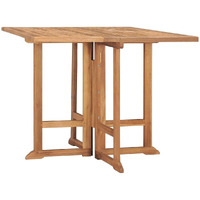Vidaxl Solid Teak Wood Folding Patio Dining Table - Weather Resistant Outdoor Furniture With Space-Saving Design And Fine Sanded Finish